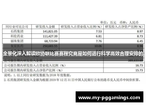 全景化深入解读欧协联比赛赛程究竟是如何进行科学高效合理安排的